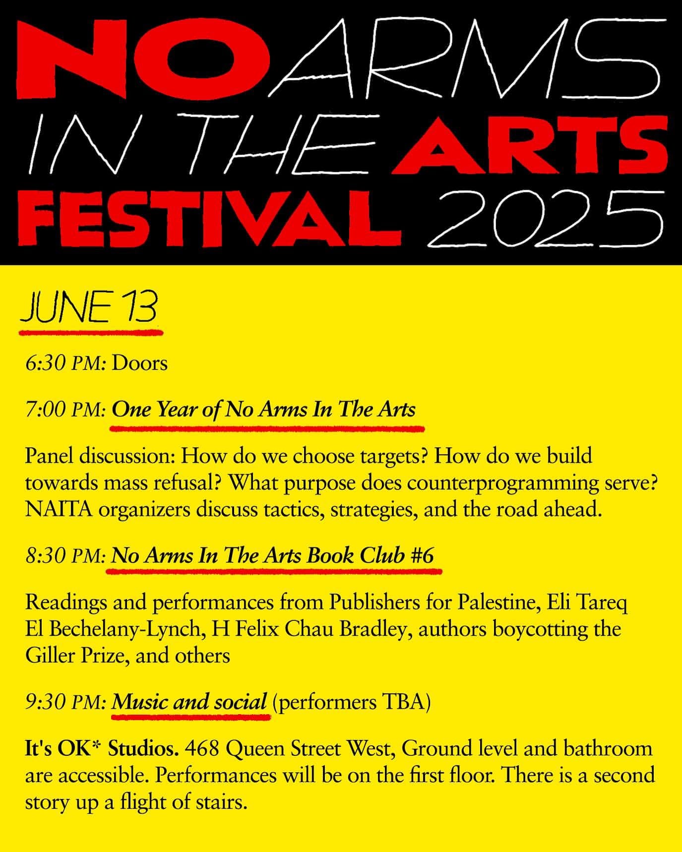 No arms in the arts book club June 13th